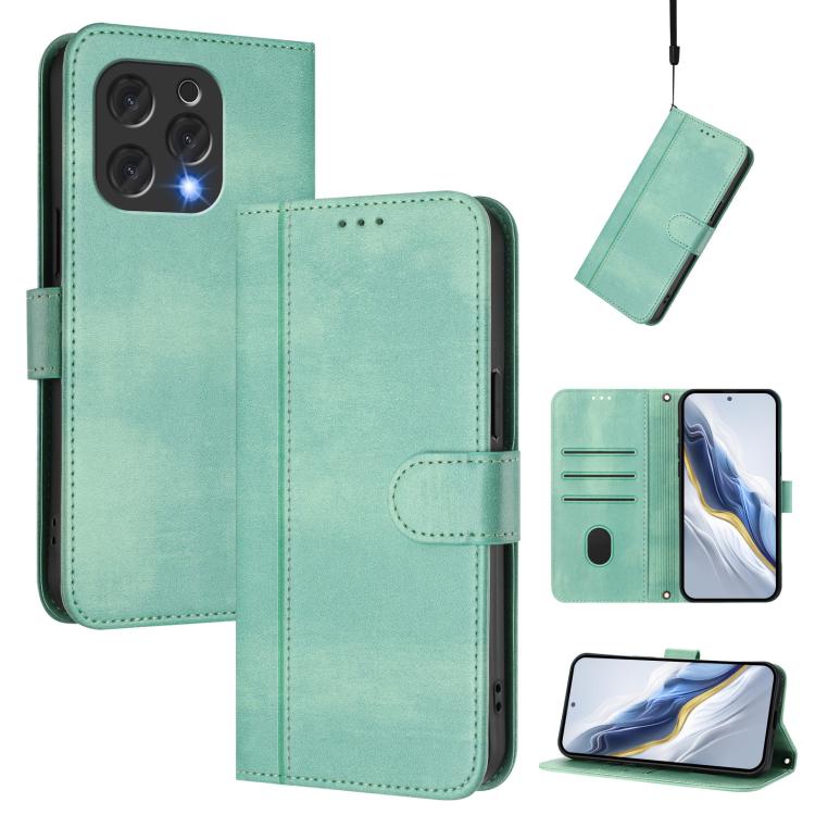 Line Splicing Buckle Retro Leather Phone Case, For Doogee Note 56 / Note 56 Pro, For Doogee N60 Pro, For Doogee Note 59 / 59 Pro, For Doogee Note 58 / 58 Pro, For Doogee N55 / N55 Plus