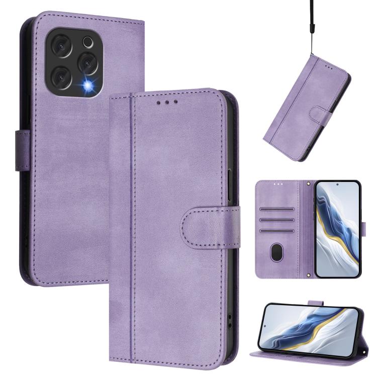 Line Splicing Buckle Retro Leather Phone Case, For Doogee Note 56 / Note 56 Pro, For Doogee N60 Pro, For Doogee Note 59 / 59 Pro, For Doogee Note 58 / 58 Pro, For Doogee N55 / N55 Plus