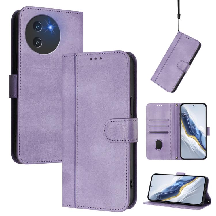 Line Splicing Buckle Retro Leather Phone Case, For Doogee Note 56 / Note 56 Pro, For Doogee N60 Pro, For Doogee Note 59 / 59 Pro, For Doogee Note 58 / 58 Pro, For Doogee N55 / N55 Plus