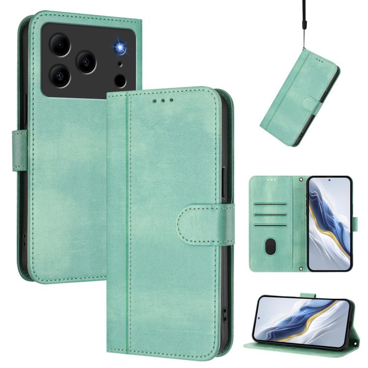 Line Splicing Buckle Retro Leather Phone Case, For Doogee Note 56 / Note 56 Pro, For Doogee N60 Pro, For Doogee Note 59 / 59 Pro, For Doogee Note 58 / 58 Pro, For Doogee N55 / N55 Plus