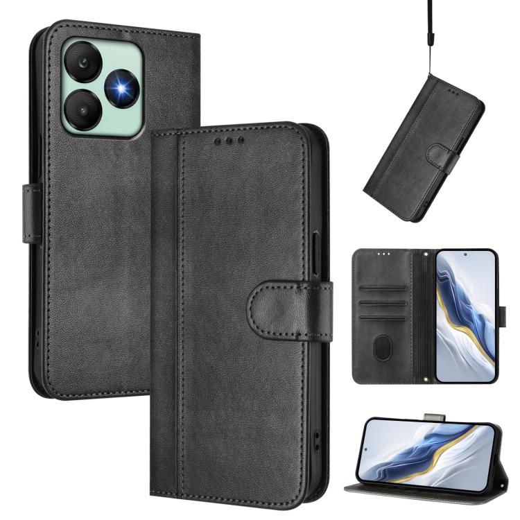 Line Splicing Buckle Retro Leather Phone Case, For Wiko T60 / Cubot P80, For Wiko T20