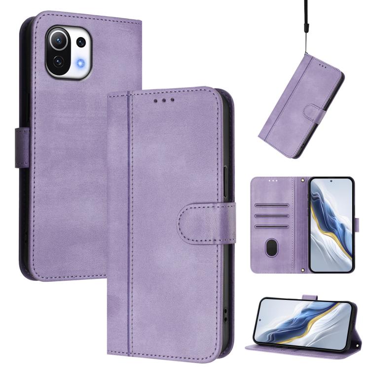Line Splicing Buckle Retro Leather Phone Case, For Xiaomi Poco X4 Pro 5G, For Xiaomi 11T / 11T Pro, For Xiaomi Poco X3 GT, For Xiaomi Mi 11 Lite / Mi 11 Lite 5G, For Xiaomi Mi 11 Ultra, For Xiaomi Mi 11 Pro