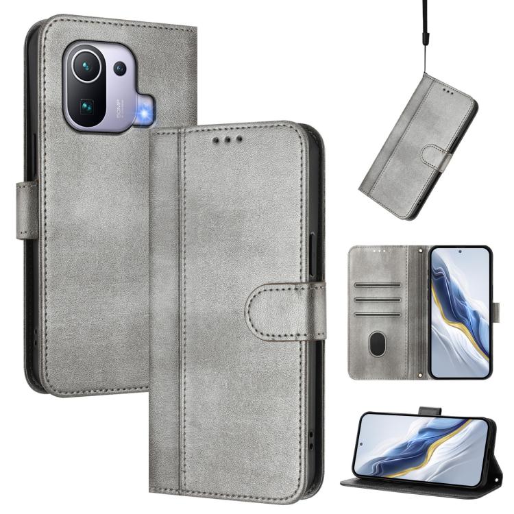 Line Splicing Buckle Retro Leather Phone Case, For Xiaomi Poco X4 Pro 5G, For Xiaomi 11T / 11T Pro, For Xiaomi Poco X3 GT, For Xiaomi Mi 11 Lite / Mi 11 Lite 5G, For Xiaomi Mi 11 Ultra, For Xiaomi Mi 11 Pro