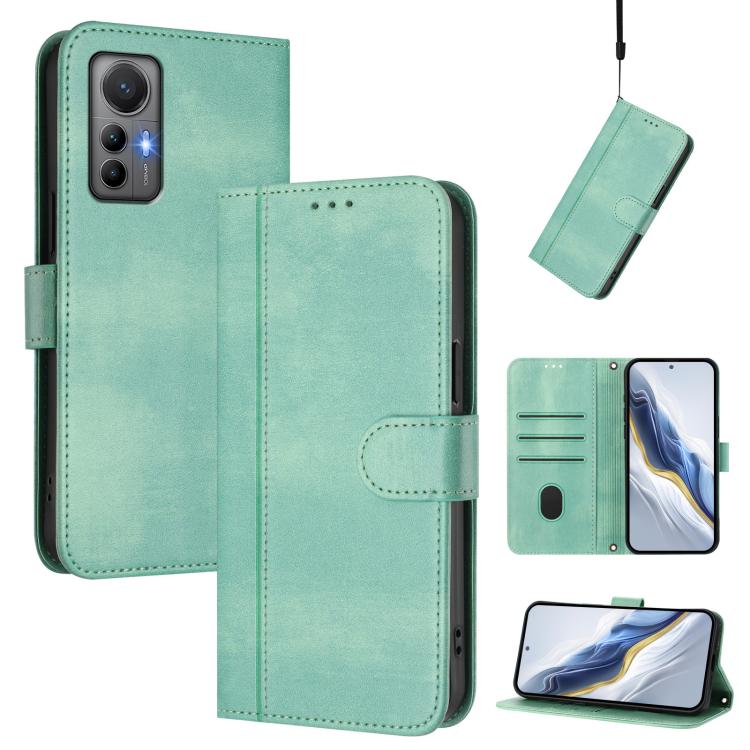 Line Splicing Buckle Retro Leather Phone Case, For Xiaomi 12 Pro / 12S Pro, For Xiaomi 12 5G / 12X 5G / 12S 5G, For Xiaomi 12 Lite, For Xiaomi Poco C40 / Redmi 10C, For Xiaomi Civi 1S, For Xiaomi Poco M4 Pro 4G