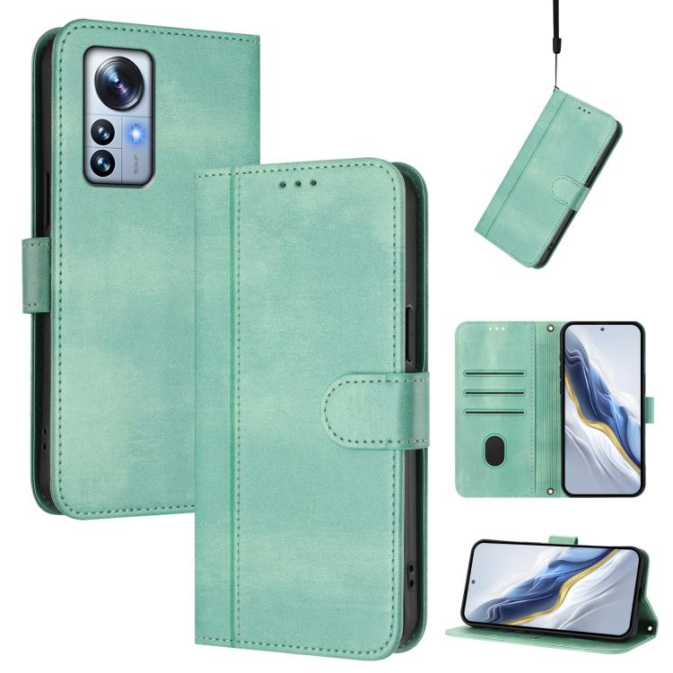 Line Splicing Buckle Retro Leather Phone Case, For Xiaomi 12 Pro / 12S Pro, For Xiaomi 12 5G / 12X 5G / 12S 5G, For Xiaomi 12 Lite, For Xiaomi Poco C40 / Redmi 10C, For Xiaomi Civi 1S, For Xiaomi Poco M4 Pro 4G