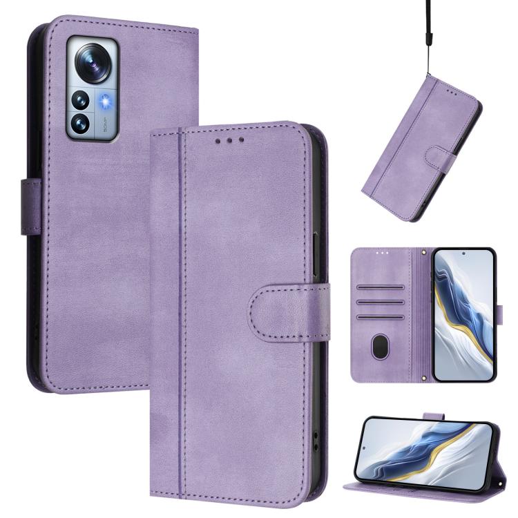 Line Splicing Buckle Retro Leather Phone Case, For Xiaomi 12 Pro / 12S Pro, For Xiaomi 12 5G / 12X 5G / 12S 5G, For Xiaomi 12 Lite, For Xiaomi Poco C40 / Redmi 10C, For Xiaomi Civi 1S, For Xiaomi Poco M4 Pro 4G