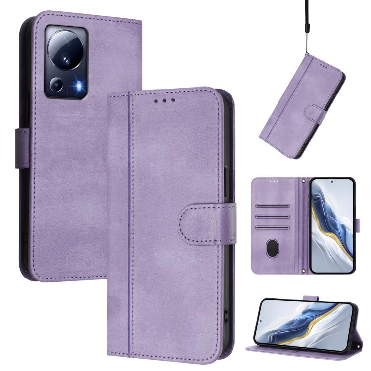 Line Splicing Buckle Retro Leather Phone Case, For Xiaomi Civi 3 5G, For Xiaomi 13 Lite 5G / Civi 2, For Xiaomi 13 Pro 5G, For Xiaomi 13, For Xiaomi 12T / 12T Pro / Redmi K50 Ultra, For Xiaomi 12S Ultra