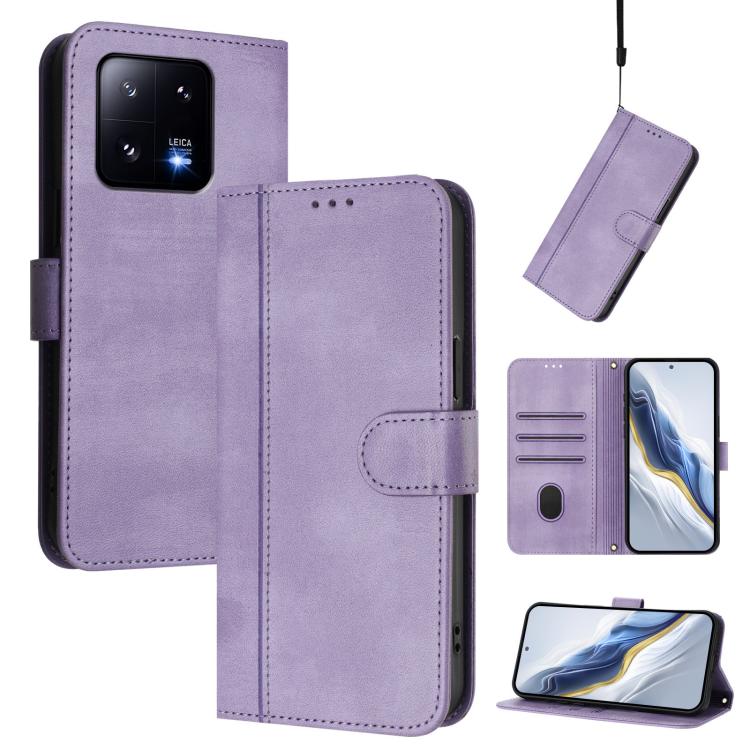 Line Splicing Buckle Retro Leather Phone Case, For Xiaomi Civi 3 5G, For Xiaomi 13 Lite 5G / Civi 2, For Xiaomi 13 Pro 5G, For Xiaomi 13, For Xiaomi 12T / 12T Pro / Redmi K50 Ultra, For Xiaomi 12S Ultra