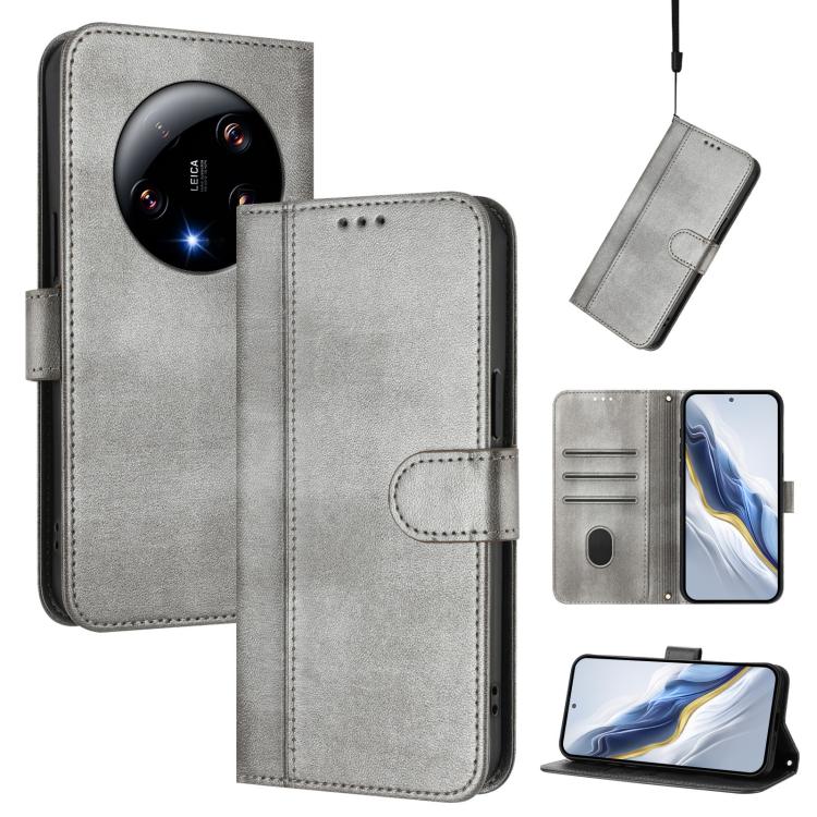 Line Splicing Buckle Retro Leather Phone Case, For Xiaomi Poco X6 Pro 5G, For Xiaomi 14 Ultra 5G, For Xiaomi 14 Pro 5G, For Xiaomi 14 5G, For Xiaomi 13T Pro 5G / 13T 5G, For Xiaomi 13 Ultra