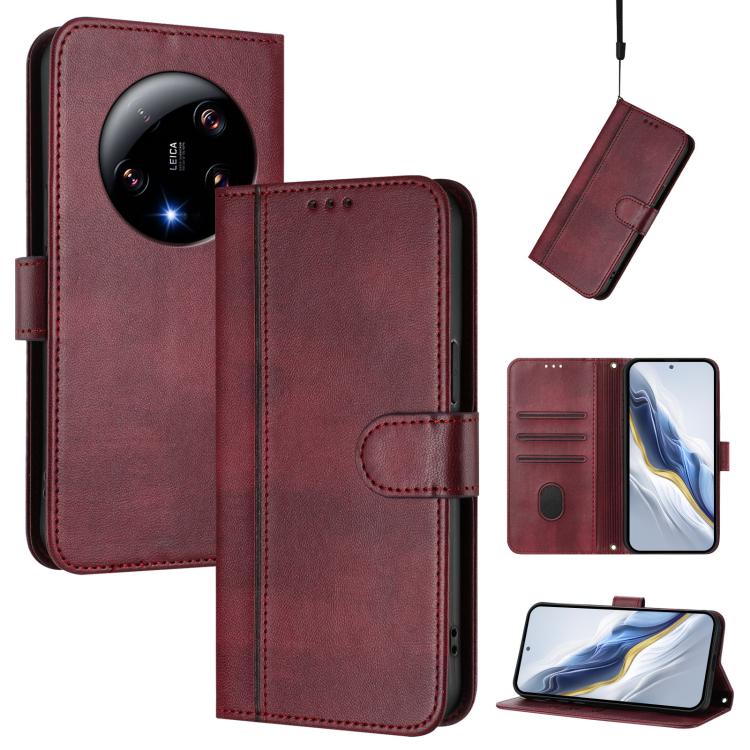 Line Splicing Buckle Retro Leather Phone Case, For Xiaomi Poco X6 Pro 5G, For Xiaomi 14 Ultra 5G, For Xiaomi 14 Pro 5G, For Xiaomi 14 5G, For Xiaomi 13T Pro 5G / 13T 5G, For Xiaomi 13 Ultra