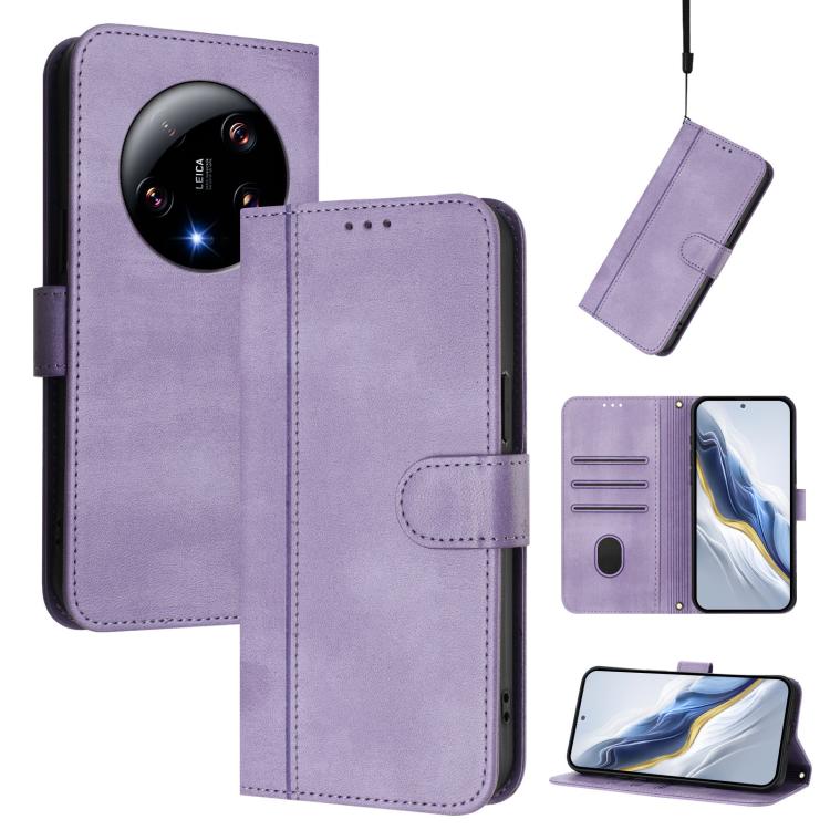 Line Splicing Buckle Retro Leather Phone Case, For Xiaomi Poco X6 Pro 5G, For Xiaomi 14 Ultra 5G, For Xiaomi 14 Pro 5G, For Xiaomi 14 5G, For Xiaomi 13T Pro 5G / 13T 5G, For Xiaomi 13 Ultra