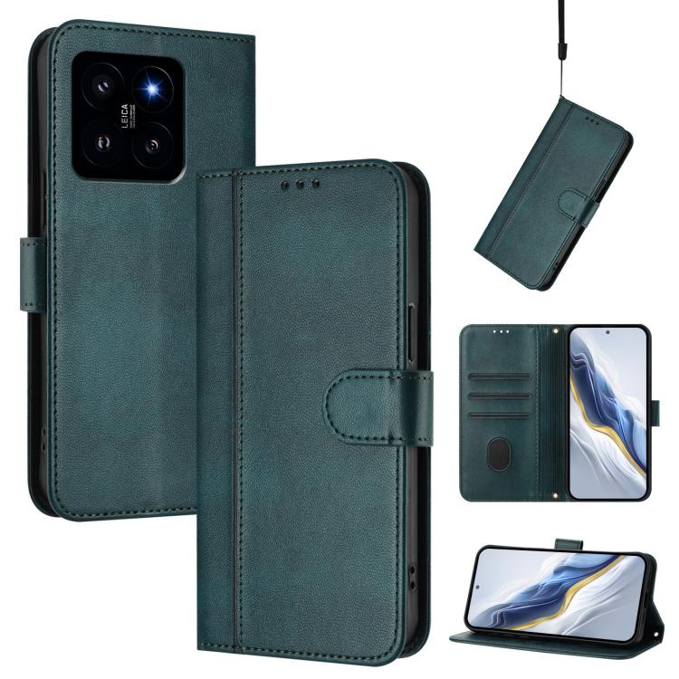 Line Splicing Buckle Retro Leather Phone Case, For Xiaomi Poco X6 Pro 5G, For Xiaomi 14 Ultra 5G, For Xiaomi 14 Pro 5G, For Xiaomi 14 5G, For Xiaomi 13T Pro 5G / 13T 5G, For Xiaomi 13 Ultra