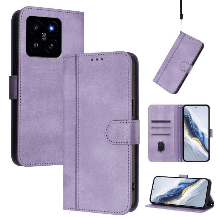 Line Splicing Buckle Retro Leather Phone Case, For Xiaomi Poco X6 Pro 5G, For Xiaomi 14 Ultra 5G, For Xiaomi 14 Pro 5G, For Xiaomi 14 5G, For Xiaomi 13T Pro 5G / 13T 5G, For Xiaomi 13 Ultra