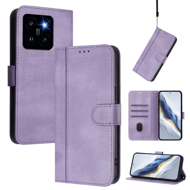 Line Splicing Buckle Retro Leather Phone Case, For Xiaomi Poco X6 Pro 5G, For Xiaomi 14 Ultra 5G, For Xiaomi 14 Pro 5G, For Xiaomi 14 5G, For Xiaomi 13T Pro 5G / 13T 5G, For Xiaomi 13 Ultra