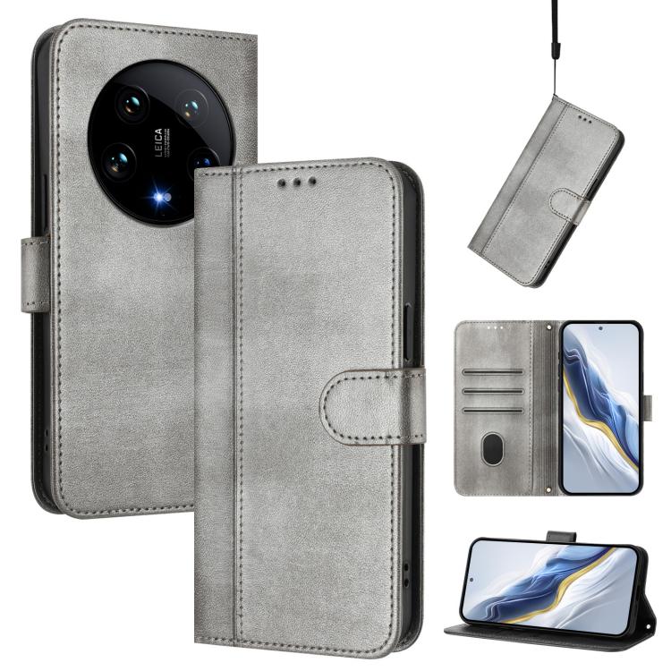 Line Splicing Buckle Retro Leather Phone Case, For Xiaomi Poco X6 Pro 5G, For Xiaomi 14 Ultra 5G, For Xiaomi 14 Pro 5G, For Xiaomi 14 5G, For Xiaomi 13T Pro 5G / 13T 5G, For Xiaomi 13 Ultra
