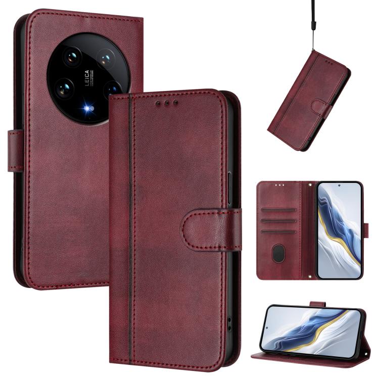 Line Splicing Buckle Retro Leather Phone Case, For Xiaomi Poco X6 Pro 5G, For Xiaomi 14 Ultra 5G, For Xiaomi 14 Pro 5G, For Xiaomi 14 5G, For Xiaomi 13T Pro 5G / 13T 5G, For Xiaomi 13 Ultra