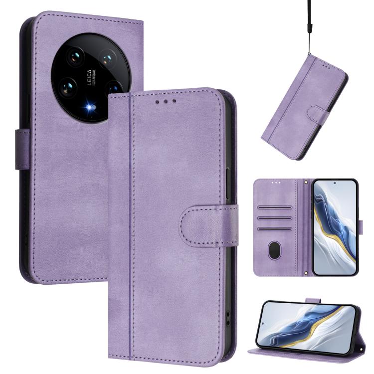 Line Splicing Buckle Retro Leather Phone Case, For Xiaomi Poco X6 Pro 5G, For Xiaomi 14 Ultra 5G, For Xiaomi 14 Pro 5G, For Xiaomi 14 5G, For Xiaomi 13T Pro 5G / 13T 5G, For Xiaomi 13 Ultra