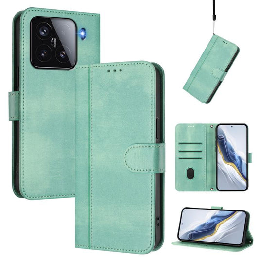 Line Splicing Buckle Retro Leather Phone Case, For Xiaomi 15, For Xiaomi 14T Pro 5G, For Xiaomi 14T 5G, For Xiaomi Poco F6 5G, For Xiaomi Poco F6 Pro 5G, For Xiaomi Poco X6 Neo 5G