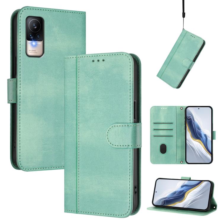 Line Splicing Buckle Retro Leather Phone Case, For Xiaomi 12 Pro / 12S Pro, For Xiaomi 12 5G / 12X 5G / 12S 5G, For Xiaomi 12 Lite, For Xiaomi Poco C40 / Redmi 10C, For Xiaomi Civi 1S, For Xiaomi Poco M4 Pro 4G