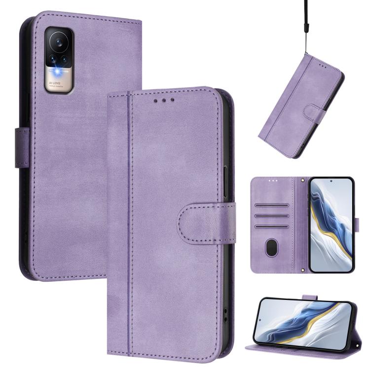 Line Splicing Buckle Retro Leather Phone Case, For Xiaomi 12 Pro / 12S Pro, For Xiaomi 12 5G / 12X 5G / 12S 5G, For Xiaomi 12 Lite, For Xiaomi Poco C40 / Redmi 10C, For Xiaomi Civi 1S, For Xiaomi Poco M4 Pro 4G