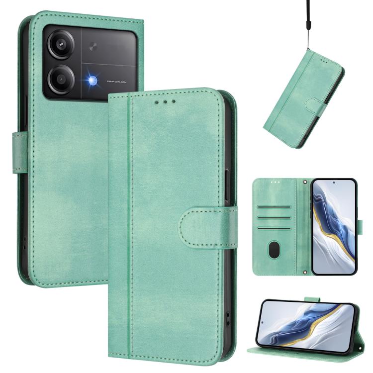 Line Splicing Buckle Retro Leather Phone Case, For Xiaomi 15, For Xiaomi 14T Pro 5G, For Xiaomi 14T 5G, For Xiaomi Poco F6 5G, For Xiaomi Poco F6 Pro 5G, For Xiaomi Poco X6 Neo 5G