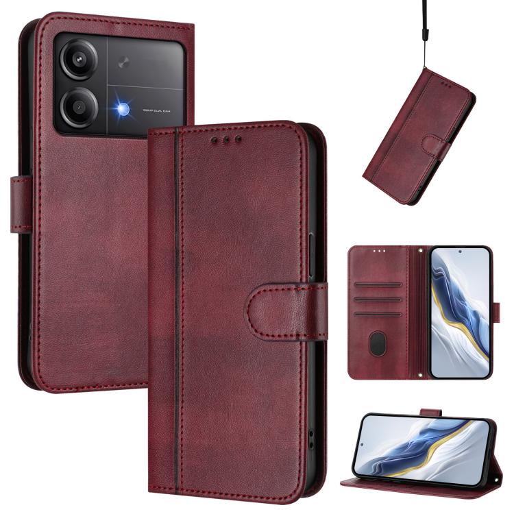 Line Splicing Buckle Retro Leather Phone Case, For Xiaomi 15, For Xiaomi 14T Pro 5G, For Xiaomi 14T 5G, For Xiaomi Poco F6 5G, For Xiaomi Poco F6 Pro 5G, For Xiaomi Poco X6 Neo 5G