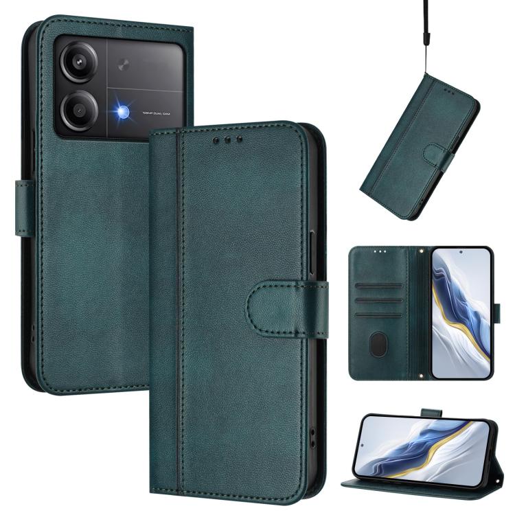 Line Splicing Buckle Retro Leather Phone Case, For Xiaomi 15, For Xiaomi 14T Pro 5G, For Xiaomi 14T 5G, For Xiaomi Poco F6 5G, For Xiaomi Poco F6 Pro 5G, For Xiaomi Poco X6 Neo 5G