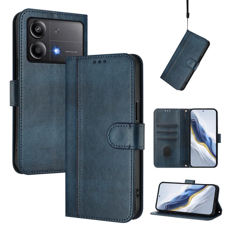 Line Splicing Buckle Retro Leather Phone Case, For Xiaomi 15, For Xiaomi 14T Pro 5G, For Xiaomi 14T 5G, For Xiaomi Poco F6 5G, For Xiaomi Poco F6 Pro 5G, For Xiaomi Poco X6 Neo 5G