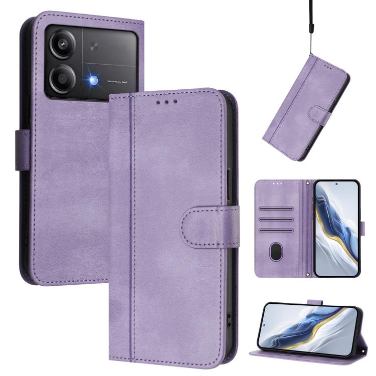 Line Splicing Buckle Retro Leather Phone Case, For Xiaomi 15, For Xiaomi 14T Pro 5G, For Xiaomi 14T 5G, For Xiaomi Poco F6 5G, For Xiaomi Poco F6 Pro 5G, For Xiaomi Poco X6 Neo 5G