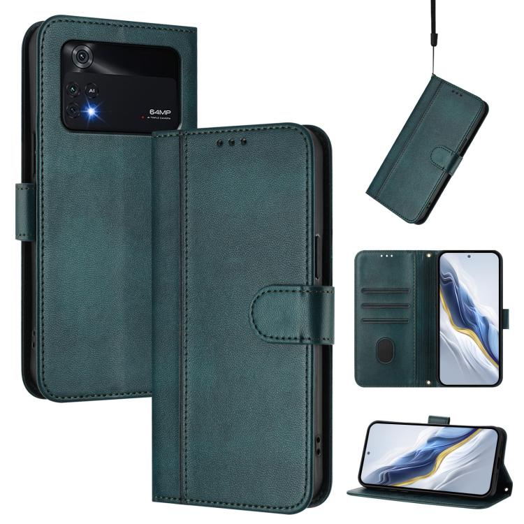 Line Splicing Buckle Retro Leather Phone Case, For Xiaomi 12 Pro / 12S Pro, For Xiaomi 12 5G / 12X 5G / 12S 5G, For Xiaomi 12 Lite, For Xiaomi Poco C40 / Redmi 10C, For Xiaomi Civi 1S, For Xiaomi Poco M4 Pro 4G