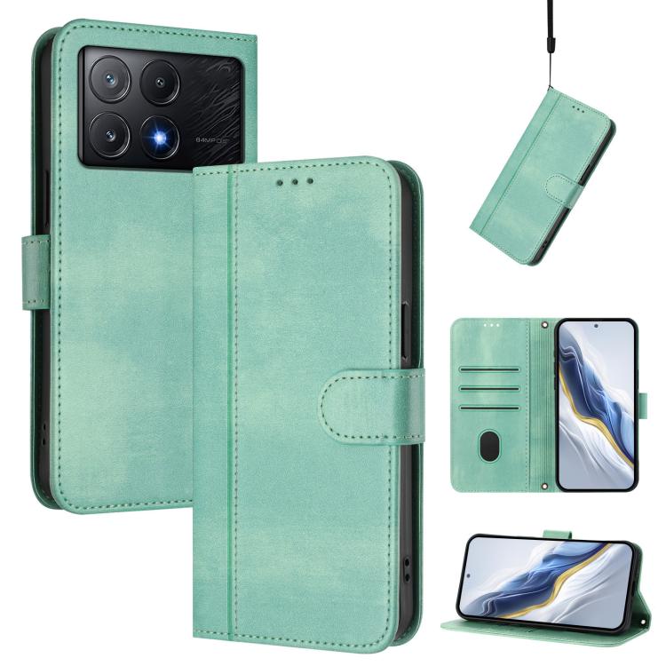 Line Splicing Buckle Retro Leather Phone Case, For Xiaomi Poco X6 Pro 5G, For Xiaomi 14 Ultra 5G, For Xiaomi 14 Pro 5G, For Xiaomi 14 5G, For Xiaomi 13T Pro 5G / 13T 5G, For Xiaomi 13 Ultra