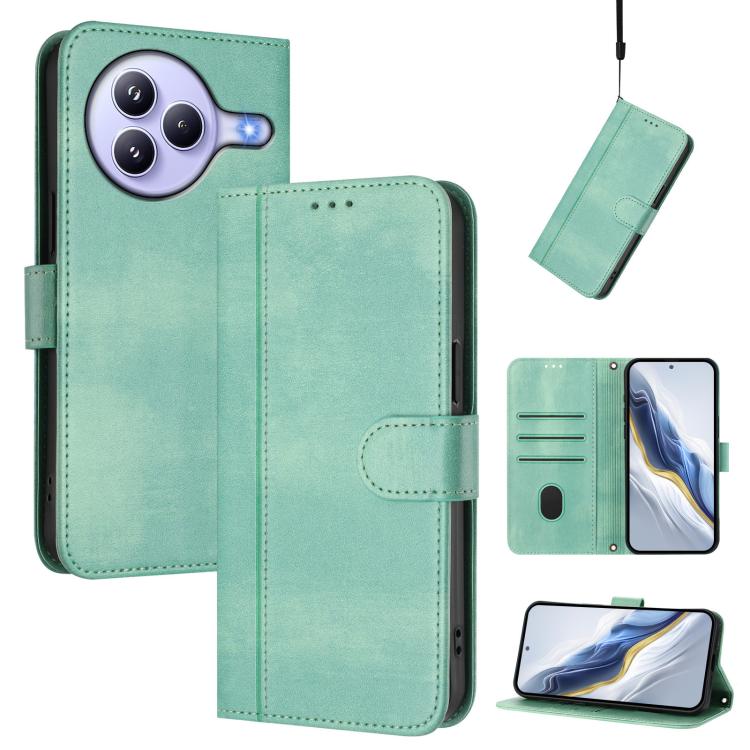 Line Splicing Buckle Retro Leather Phone Case, For Redmi 15 5G / 4G EU 171mm, For Xiaomi 15T Pro 5G, For Xiaomi 15T 5G, For Xiaomi Civi 5 Pro 5G, For Xiaomi 15S Pro 5G, For Xiaomi Poco F7 Ultra 5G / Redmi K80 Pro