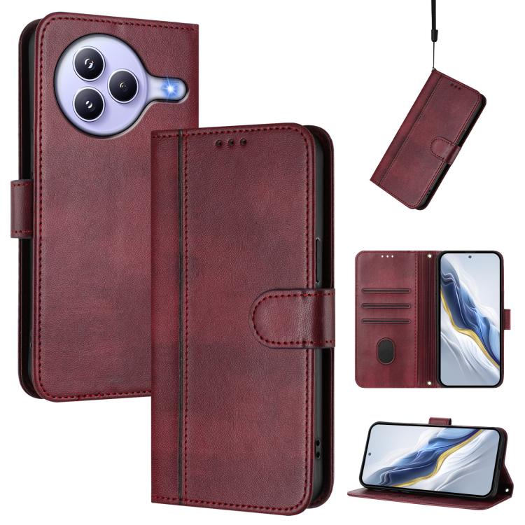 Line Splicing Buckle Retro Leather Phone Case, For Redmi 15 5G / 4G EU 171mm, For Xiaomi 15T Pro 5G, For Xiaomi 15T 5G, For Xiaomi Civi 5 Pro 5G, For Xiaomi 15S Pro 5G, For Xiaomi Poco F7 Ultra 5G / Redmi K80 Pro