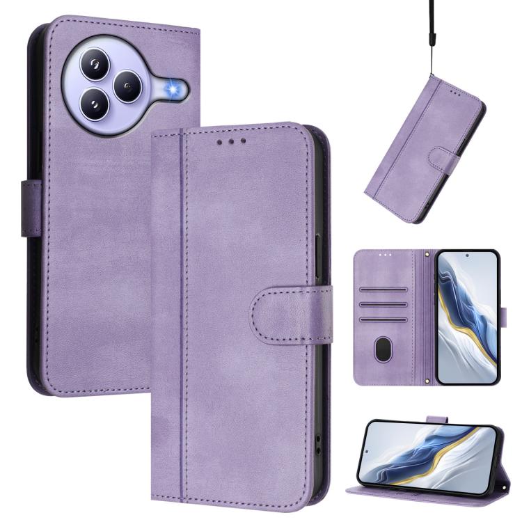 Line Splicing Buckle Retro Leather Phone Case, For Redmi 15 5G / 4G EU 171mm, For Xiaomi 15T Pro 5G, For Xiaomi 15T 5G, For Xiaomi Civi 5 Pro 5G, For Xiaomi 15S Pro 5G, For Xiaomi Poco F7 Ultra 5G / Redmi K80 Pro