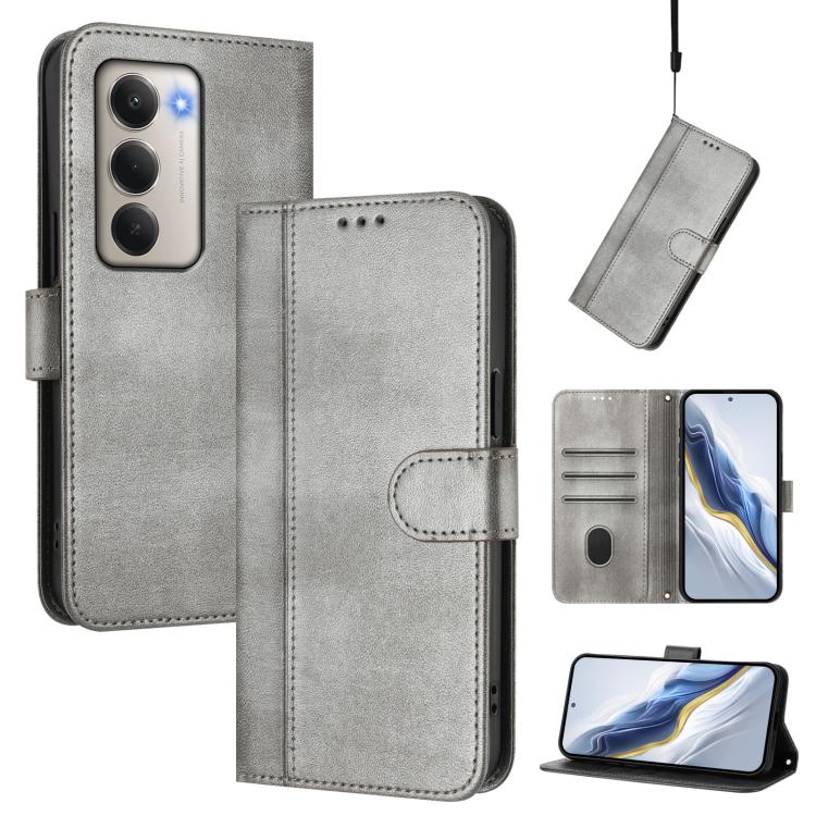 Line Splicing Buckle Retro Leather Phone Case, For Redmi 15 5G / 4G EU 171mm, For Xiaomi 15T Pro 5G, For Xiaomi 15T 5G, For Xiaomi Civi 5 Pro 5G, For Xiaomi 15S Pro 5G, For Xiaomi Poco F7 Ultra 5G / Redmi K80 Pro