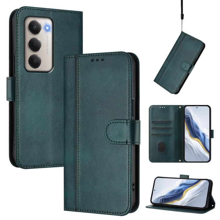 Line Splicing Buckle Retro Leather Phone Case, For Redmi 15 5G / 4G EU 171mm, For Xiaomi 15T Pro 5G, For Xiaomi 15T 5G, For Xiaomi Civi 5 Pro 5G, For Xiaomi 15S Pro 5G, For Xiaomi Poco F7 Ultra 5G / Redmi K80 Pro