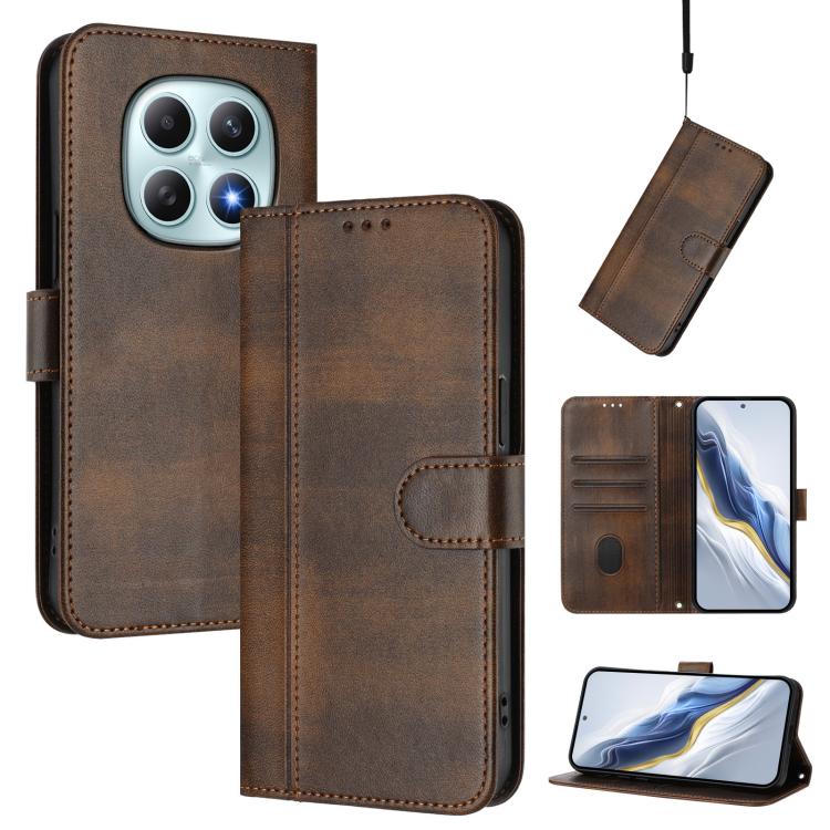 Line Splicing Buckle Retro Leather Phone Case, For Redmi Turbo 5 Max 5G / Poco X8 Pro Max 5G, For Redmi Turbo 5 5G Global / Poco X8 Pro 5G, For Redmi Note 15 Pro+ 5G 163.3mm/Poco M8 Pro 5G, For Redmi Note 15 5G / 4G 164mm / Poco M8 5G                  ...