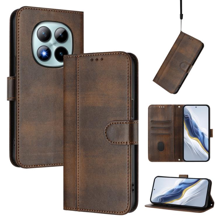 Line Splicing Buckle Retro Leather Phone Case, For Redmi Turbo 5 Max 5G / Poco X8 Pro Max 5G, For Redmi Turbo 5 5G Global / Poco X8 Pro 5G, For Redmi Note 15 Pro+ 5G 163.3mm/Poco M8 Pro 5G, For Redmi Note 15 5G / 4G 164mm / Poco M8 5G                  ...