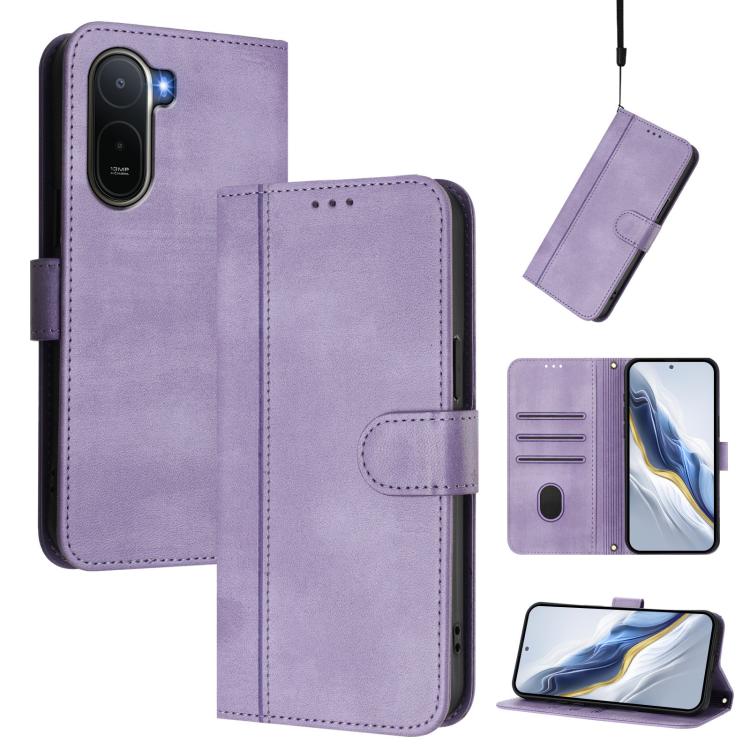 Line Splicing Buckle Retro Leather Phone Case, For Redmi A7 / A5 4G 171mm / Poco C71, For Xiaomi 17 Max 5G, For Redmi K90 Max 5G, For Xiaomi 17T Pro 5G, For Redmi A7 Pro 171mm / Poco C85x 5G, For Redmi 15a 5G