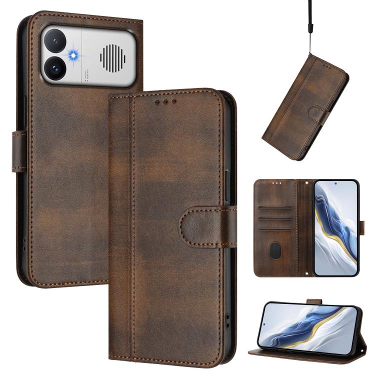 Line Splicing Buckle Retro Leather Phone Case, For Redmi A7 / A5 4G 171mm / Poco C71, For Xiaomi 17 Max 5G, For Redmi K90 Max 5G, For Xiaomi 17T Pro 5G, For Redmi A7 Pro 171mm / Poco C85x 5G, For Redmi 15a 5G