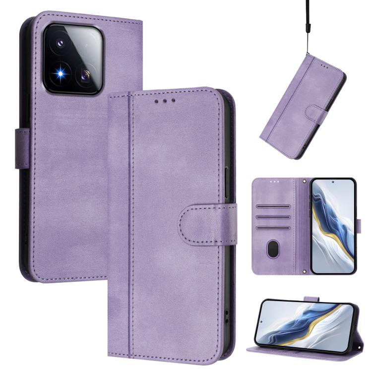 Line Splicing Buckle Retro Leather Phone Case, For Redmi A7 / A5 4G 171mm / Poco C71, For Xiaomi 17 Max 5G, For Redmi K90 Max 5G, For Xiaomi 17T Pro 5G, For Redmi A7 Pro 171mm / Poco C85x 5G, For Redmi 15a 5G