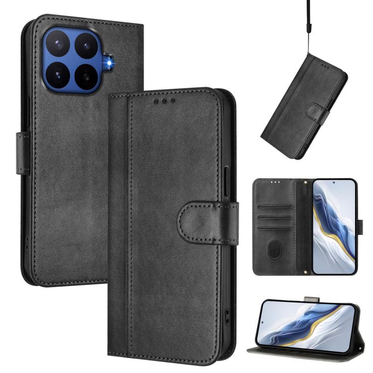 Line Splicing Buckle Retro Leather Phone Case, For Redmi A7 / A5 4G 171mm / Poco C71, For Xiaomi 17 Max 5G, For Redmi K90 Max 5G, For Xiaomi 17T Pro 5G, For Redmi A7 Pro 171mm / Poco C85x 5G, For Redmi 15a 5G