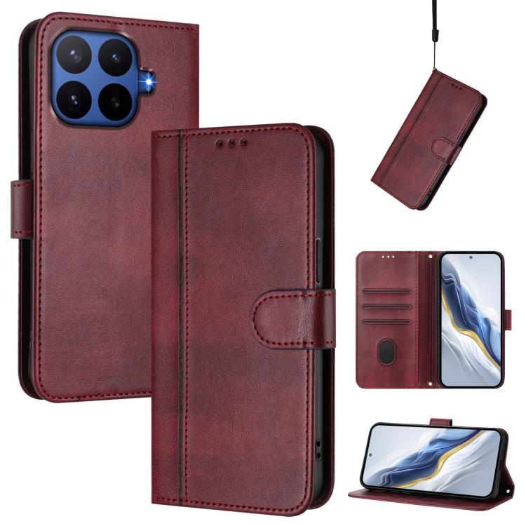 Line Splicing Buckle Retro Leather Phone Case, For Redmi A7 / A5 4G 171mm / Poco C71, For Xiaomi 17 Max 5G, For Redmi K90 Max 5G, For Xiaomi 17T Pro 5G, For Redmi A7 Pro 171mm / Poco C85x 5G, For Redmi 15a 5G