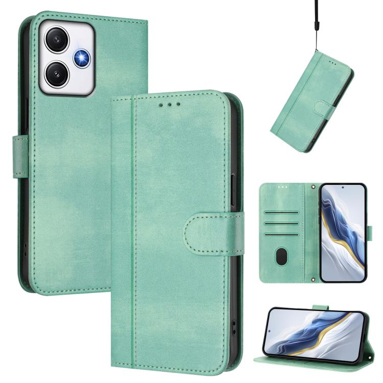 Line Splicing Buckle Retro Leather Phone Case, For Redmi 13C 5G / 4G Global, For Redmi Note 13 4G Global, For Redmi Note 13 Pro 5G Global, For Redmi Note 13 5G Global, For Redmi Note 13 Pro+ 5G Global, For Redmi 12 5G / 4G Global