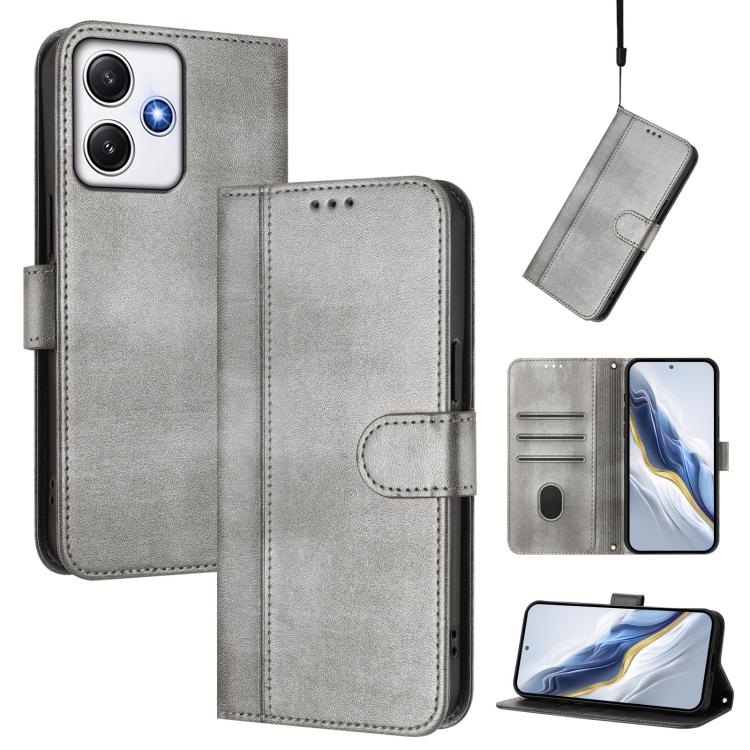 Line Splicing Buckle Retro Leather Phone Case, For Redmi 13C 5G / 4G Global, For Redmi Note 13 4G Global, For Redmi Note 13 Pro 5G Global, For Redmi Note 13 5G Global, For Redmi Note 13 Pro+ 5G Global, For Redmi 12 5G / 4G Global