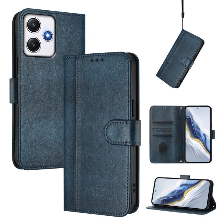Line Splicing Buckle Retro Leather Phone Case, For Redmi 13C 5G / 4G Global, For Redmi Note 13 4G Global, For Redmi Note 13 Pro 5G Global, For Redmi Note 13 5G Global, For Redmi Note 13 Pro+ 5G Global, For Redmi 12 5G / 4G Global