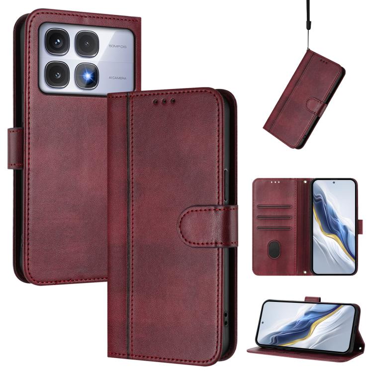 Line Splicing Buckle Retro Leather Phone Case, For Redmi Note 14 Pro 4G Global, For Redmi Note 14 4G 163.25mm, For Redmi K70 Ultra, For Redmi 13 5G / 4G Global, For Redmi A3 4G / A3x 4G, For Redmi Note 13 Pro 4G Global