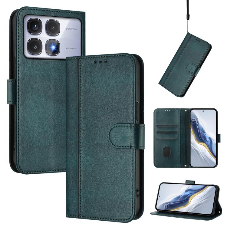 Line Splicing Buckle Retro Leather Phone Case, For Redmi Note 14 Pro 4G Global, For Redmi Note 14 4G 163.25mm, For Redmi K70 Ultra, For Redmi 13 5G / 4G Global, For Redmi A3 4G / A3x 4G, For Redmi Note 13 Pro 4G Global