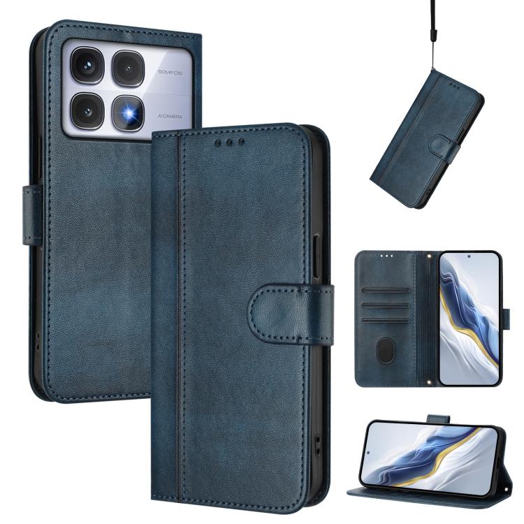 Line Splicing Buckle Retro Leather Phone Case, For Redmi Note 14 Pro 4G Global, For Redmi Note 14 4G 163.25mm, For Redmi K70 Ultra, For Redmi 13 5G / 4G Global, For Redmi A3 4G / A3x 4G, For Redmi Note 13 Pro 4G Global