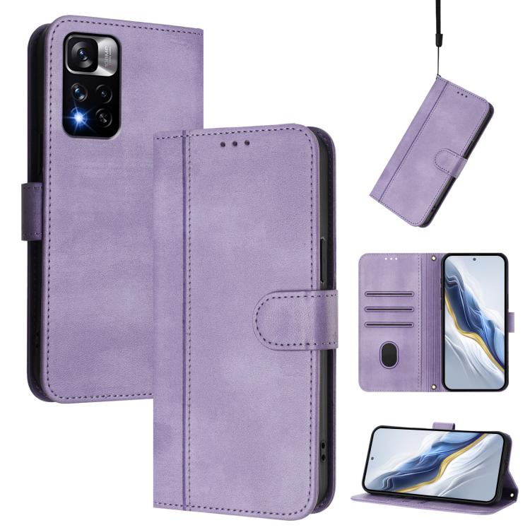 Line Splicing Buckle Retro Leather Phone Case, For Redmi Note 11 Pro+ 5G European, For Redmi Note 10 5G / Note 10T 5G, For Redmi Note 10 Pro 4G / Note 10 Pro Max